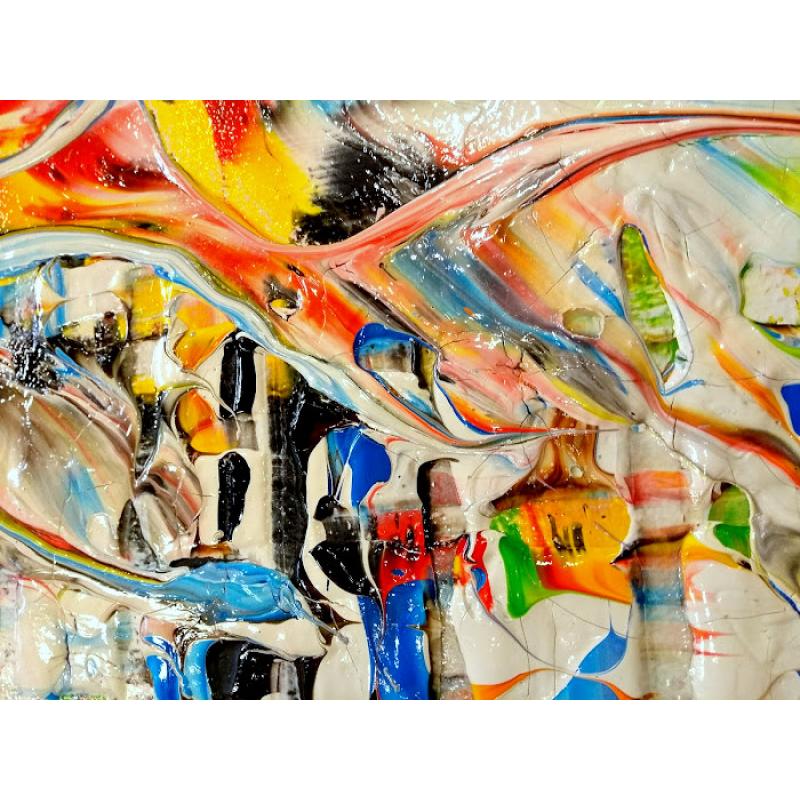 Fresh XL. Groot formaat. Kleurrijk. Abstract. Zeer dik relief. Door M. van Vliet