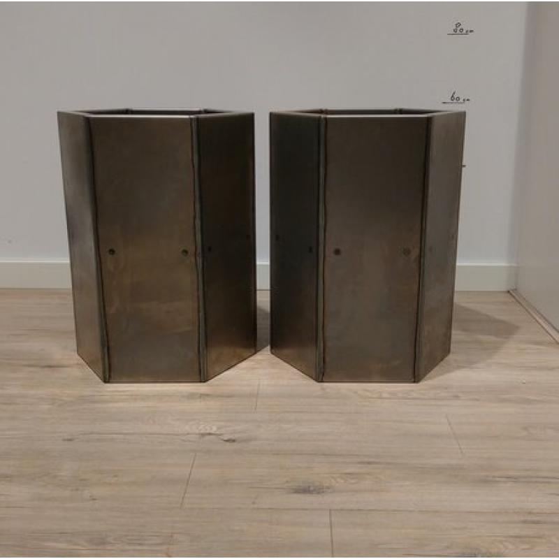 *NIEUW* Bloembak Cortenstaal 40x40x60 met verstelbare bodem