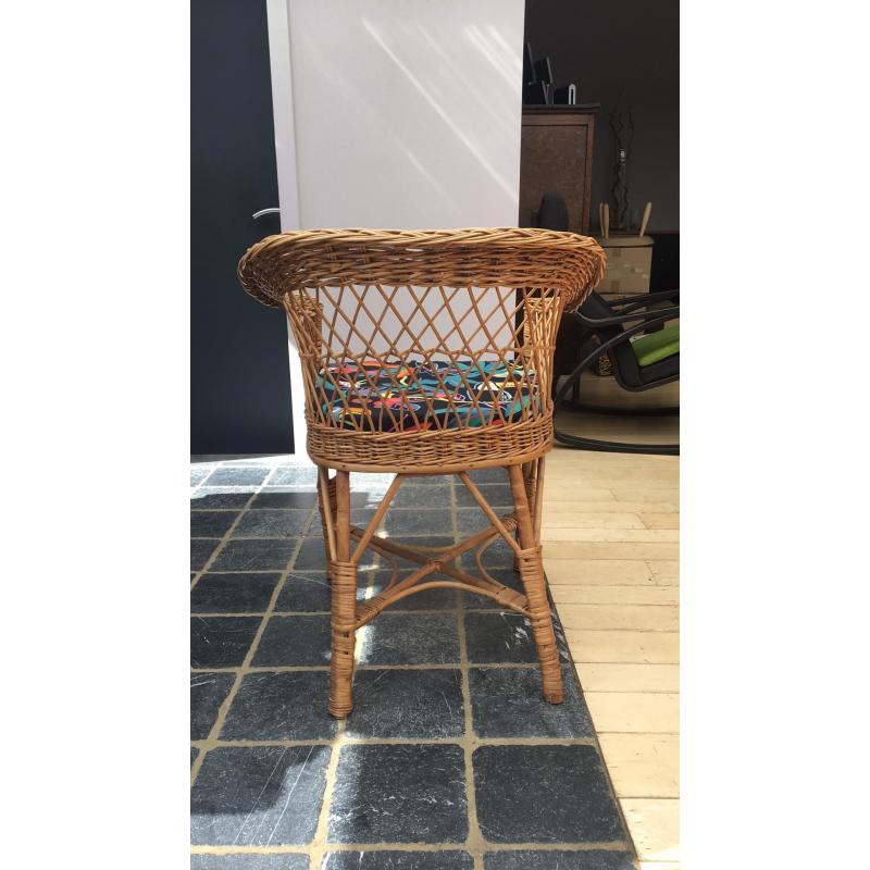 6 rieten stoelen met kussen
