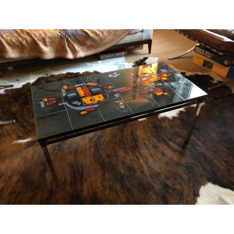 Salontafel met keramische tegels – stijl 1960-1970