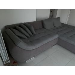 Hoeksalon grijs / slaapbank met opbergruimte
