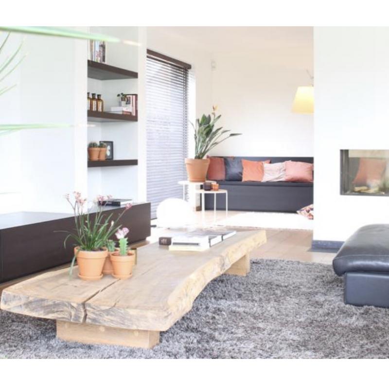 Boomstam salontafel Franse eik