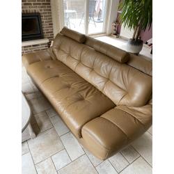 Leren beige salon