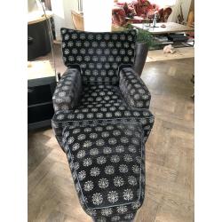 Chaisse longue en Fauteuil met hocker
