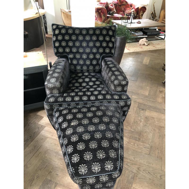 Chaisse longue en Fauteuil met hocker