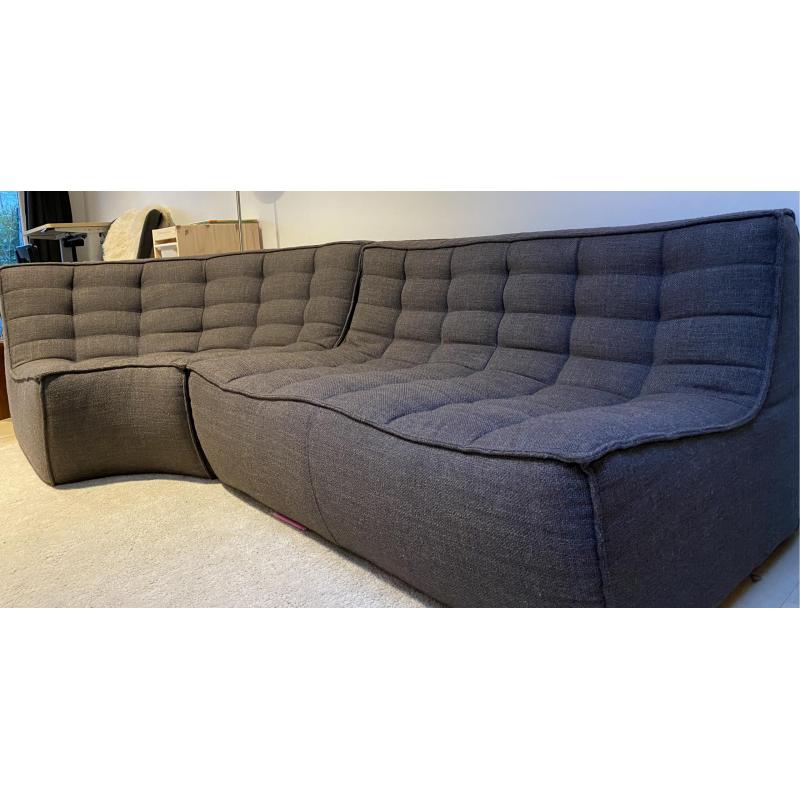 Ethnicraft N701 bank: rond hoekelement   N701 bank: 2-zits