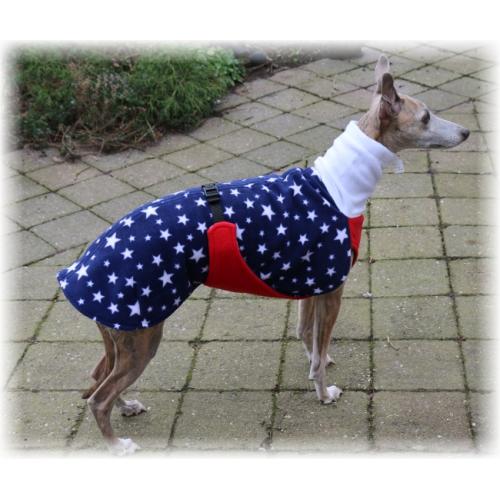 Whippet jasje in de kleuren van de Amerikaanse vlag