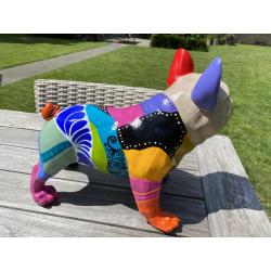 Bulldog in polyester handbeschilderd