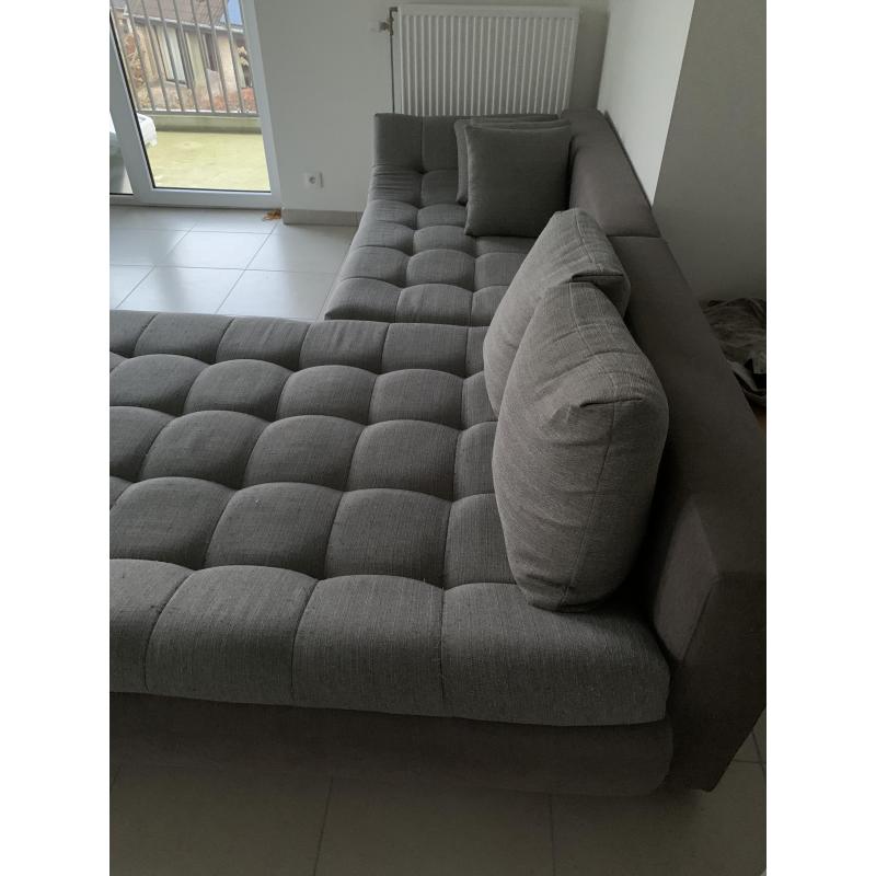 Hoeksalon grijs / slaapbank met opbergruimte