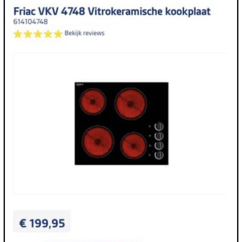 Nieuwe kookplaat nog in verpakking