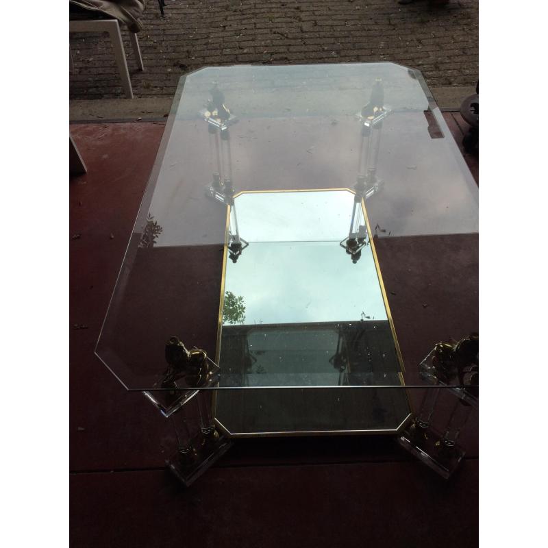 Salontafel met geslepen glas