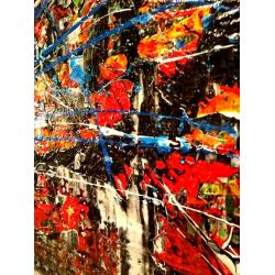 Break Through XL. Groot formaat. Kleurrijk. Dik reliëf. Abstract. Door M. van Vliet