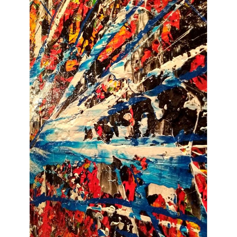 Break Through XL. Groot formaat. Kleurrijk. Dik reliëf. Abstract. Door M. van Vliet