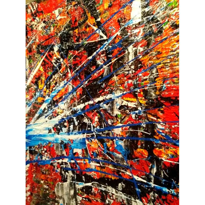 Break Through XL. Groot formaat. Kleurrijk. Dik reliëf. Abstract. Door M. van Vliet