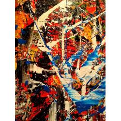 Break Through XL. Groot formaat. Kleurrijk. Dik reliëf. Abstract. Door M. van Vliet