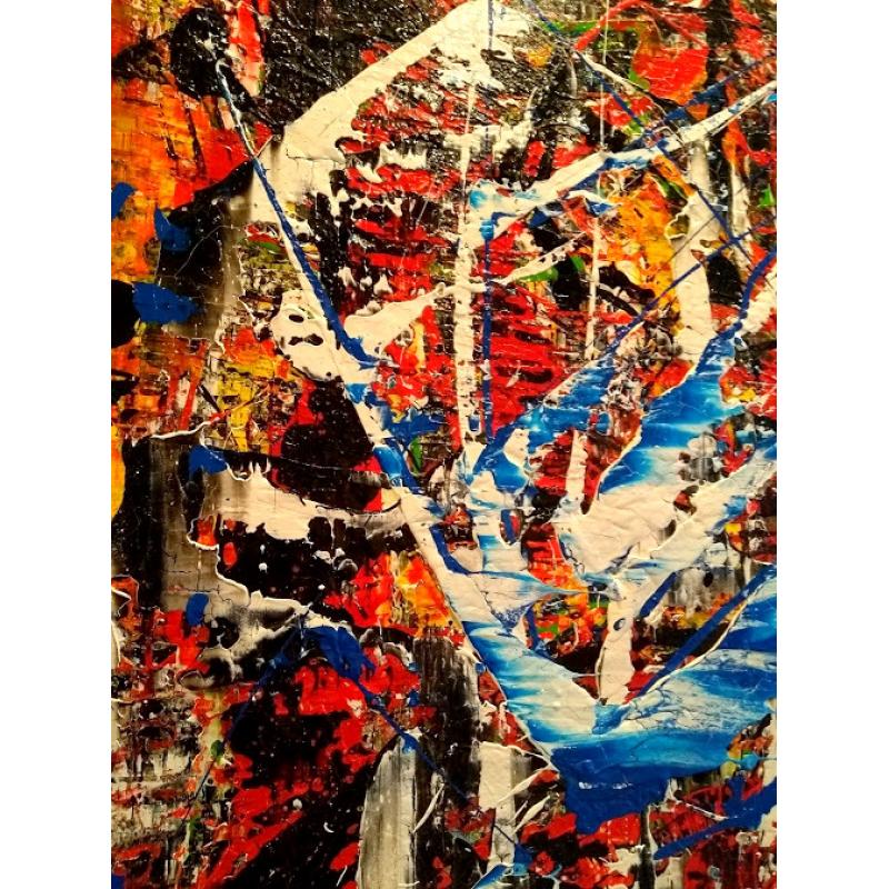 Break Through XL. Groot formaat. Kleurrijk. Dik reliëf. Abstract. Door M. van Vliet