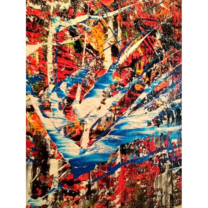 Break Through XL. Groot formaat. Kleurrijk. Dik reliëf. Abstract. Door M. van Vliet