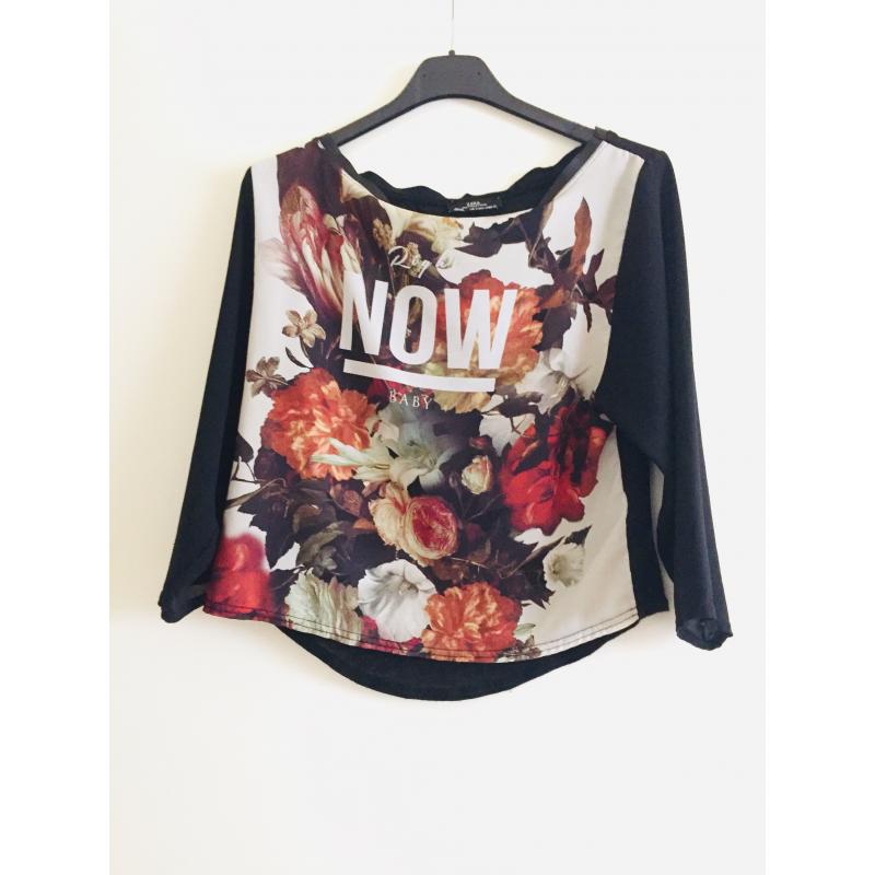 Zwart bloemen shirt