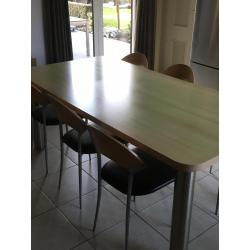 Keukentafel en 6 stoelen