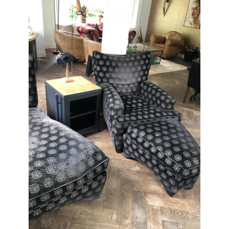 Chaisse longue en Fauteuil met hocker