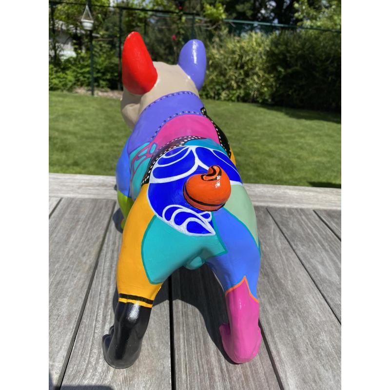 Bulldog in polyester handbeschilderd