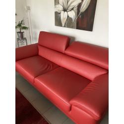 Rode lederen salon