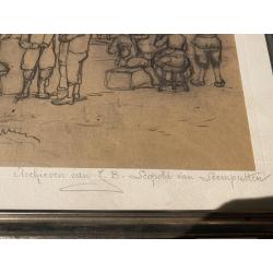 Potlood tekening J.B Leopold leemputten 1872