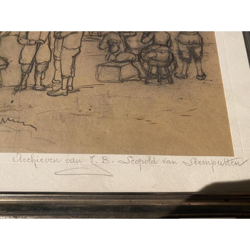 Potlood tekening J.B Leopold leemputten 1872