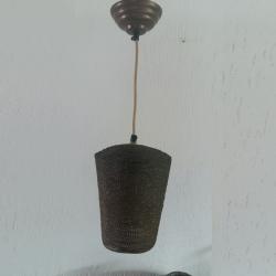 Vintage hanglamp van verkoperd staaldraad