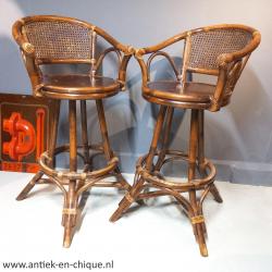 Vintage rotan barkrukken