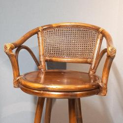 Vintage rotan barkrukken