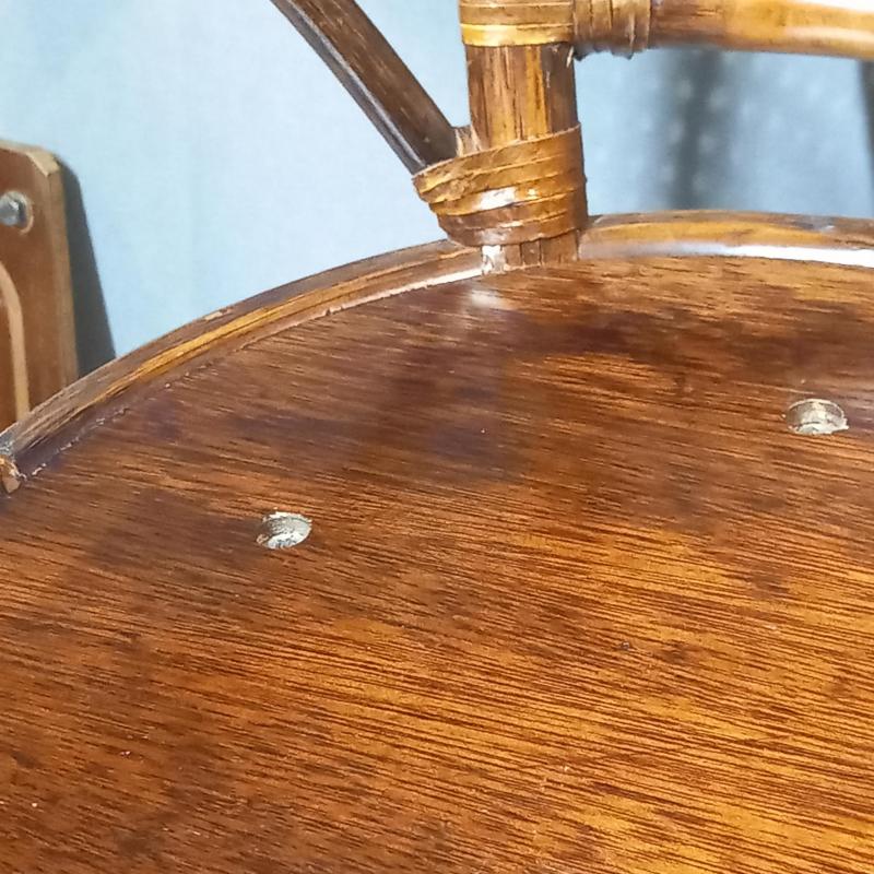 Vintage rotan barkrukken
