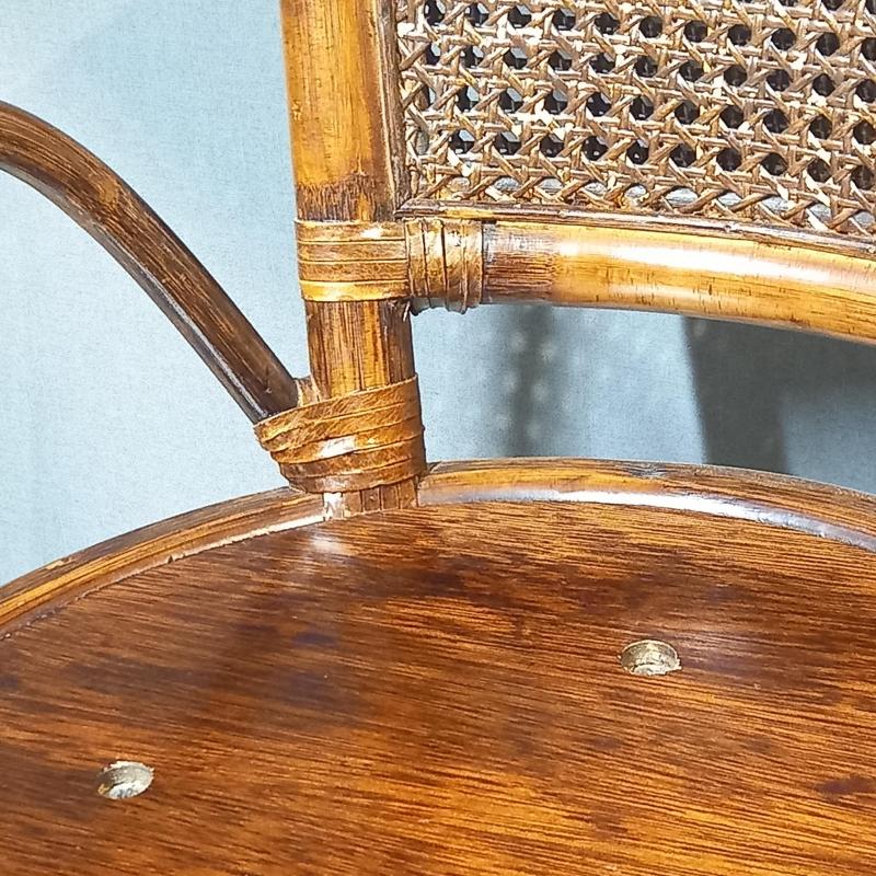 Vintage rotan barkrukken
