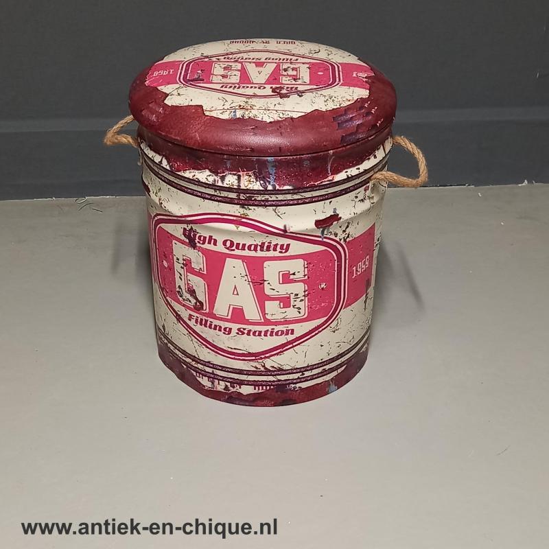 Vintage olieton-poef