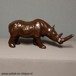 Grote zeer decoratieve leren neushoorn
