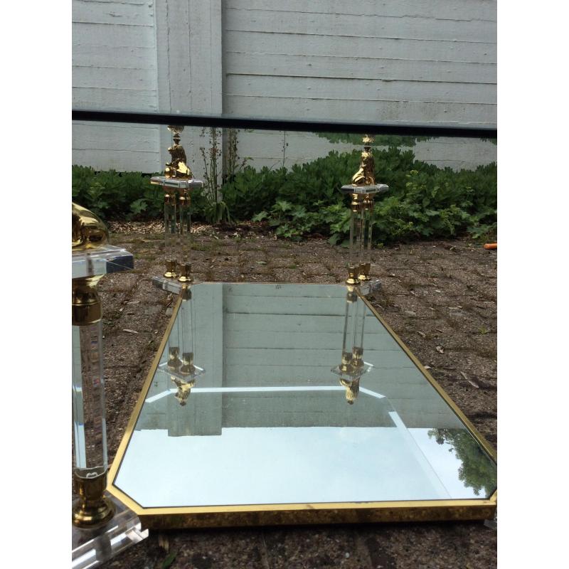 Salontafel met geslepen glas