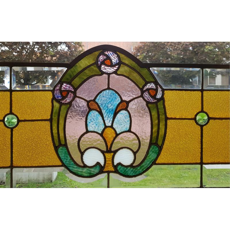 Art deco voorzetgflasraam - uitstekende staat