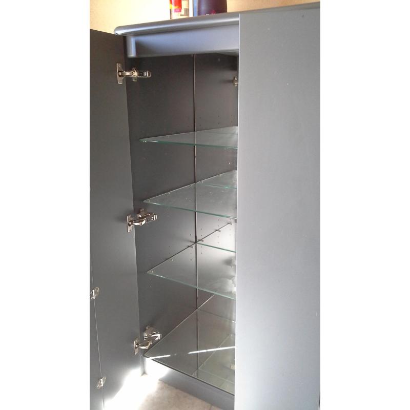 Buffetkast - wit hout met 2 trendy laden