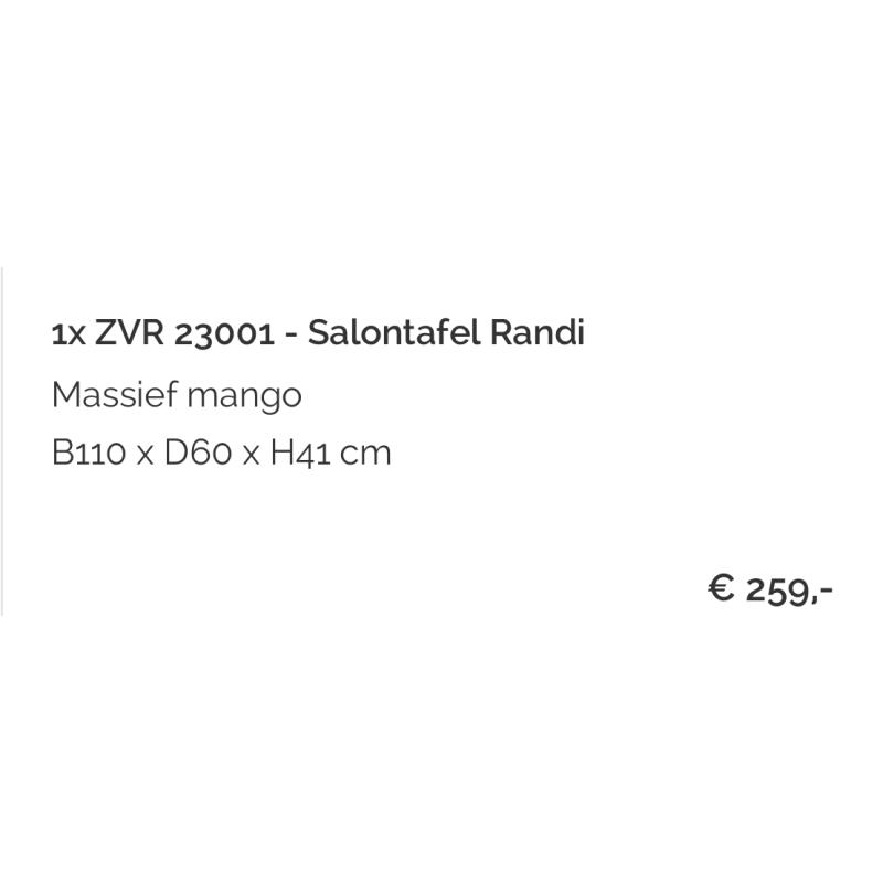 Salontafel uit massief mango hout