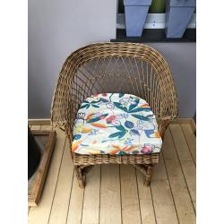 6 rieten stoelen met kussen