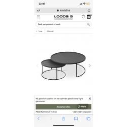 Mooie zwarte houten salontafel set (merk Etnicraft)