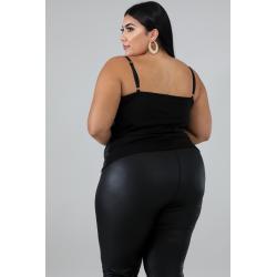 Plus Size Leatherette Top