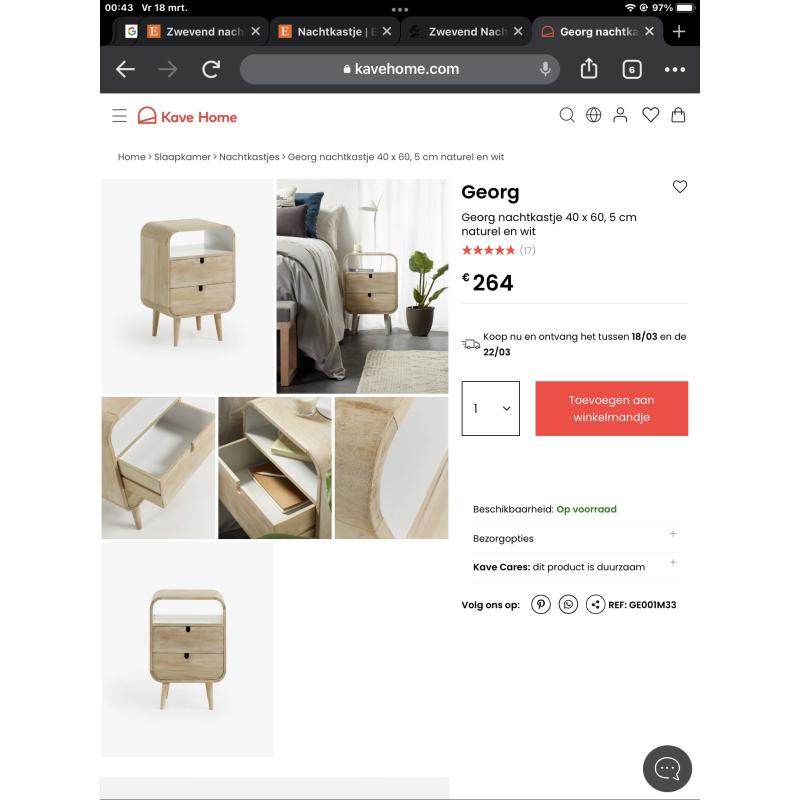 2 (twee) nieuwe nachtkastjes (niet gebruikt/geplaatst)