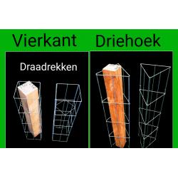 Beplanting langs staanders van een overkapping leiden.