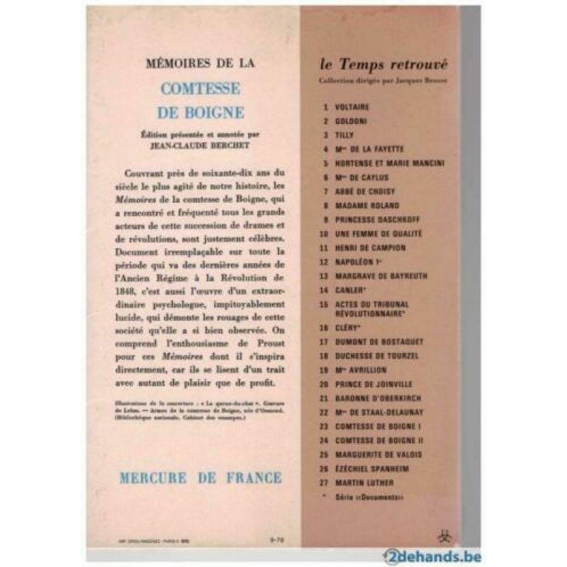 Comtesse de Boigne - Mémoires (Tome 1 - Du règne de Louis XVI à 1820)