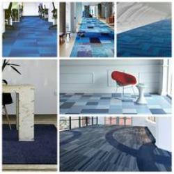 Blauwe 'Laminaat' Tapijttegels 25cm x 100cm Zeer decoratief!