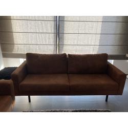2 x Zetel cognac lederlook - 2,5 zit- in perfecte staat!