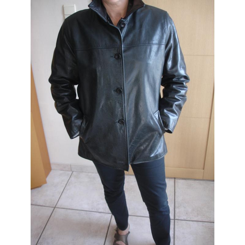 Leren jas met afneembare kraag, Amercain Vintage