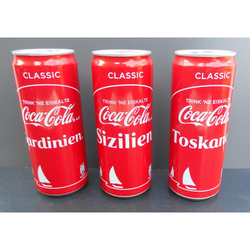 15 duitse Trink 'ne Eiskalte Coca Cola blikjes - Classic