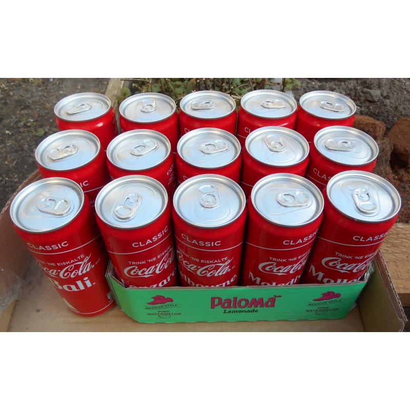 15 duitse Trink 'ne Eiskalte Coca Cola blikjes - Classic